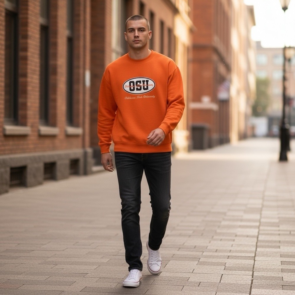 Vintage OSU Oklahoma State Cowboys Sweatshirt Jones & Mitchell Orange‎ No Size